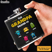 This Grandpa Belongs to Leather Hip Flask 32276 thumb 1