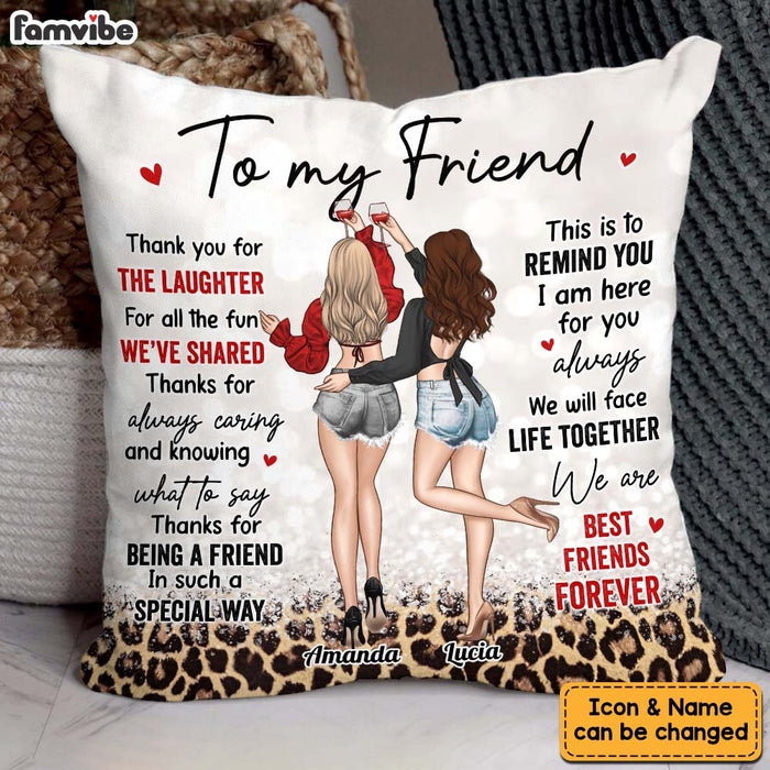Personalized Gift For Friend Thank You For The Laughter Pillow 32282 1