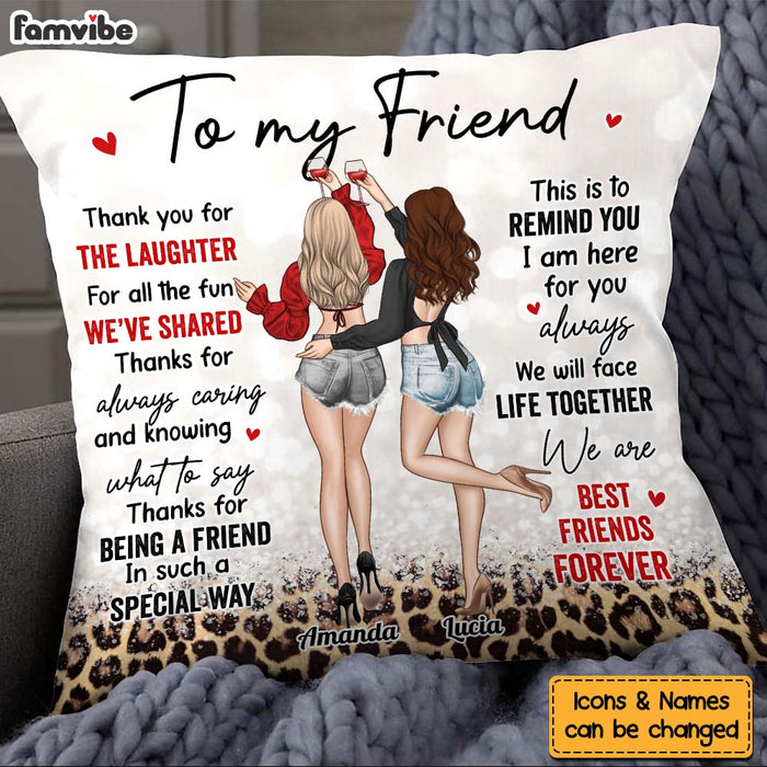 Personalized Gift For Friend Thank You For The Laughter Pillow 32282 1