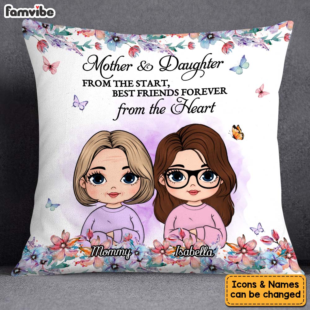 Personalized Gift For Mother And Daughter From The Start Pillow 32283 Primary Mockup