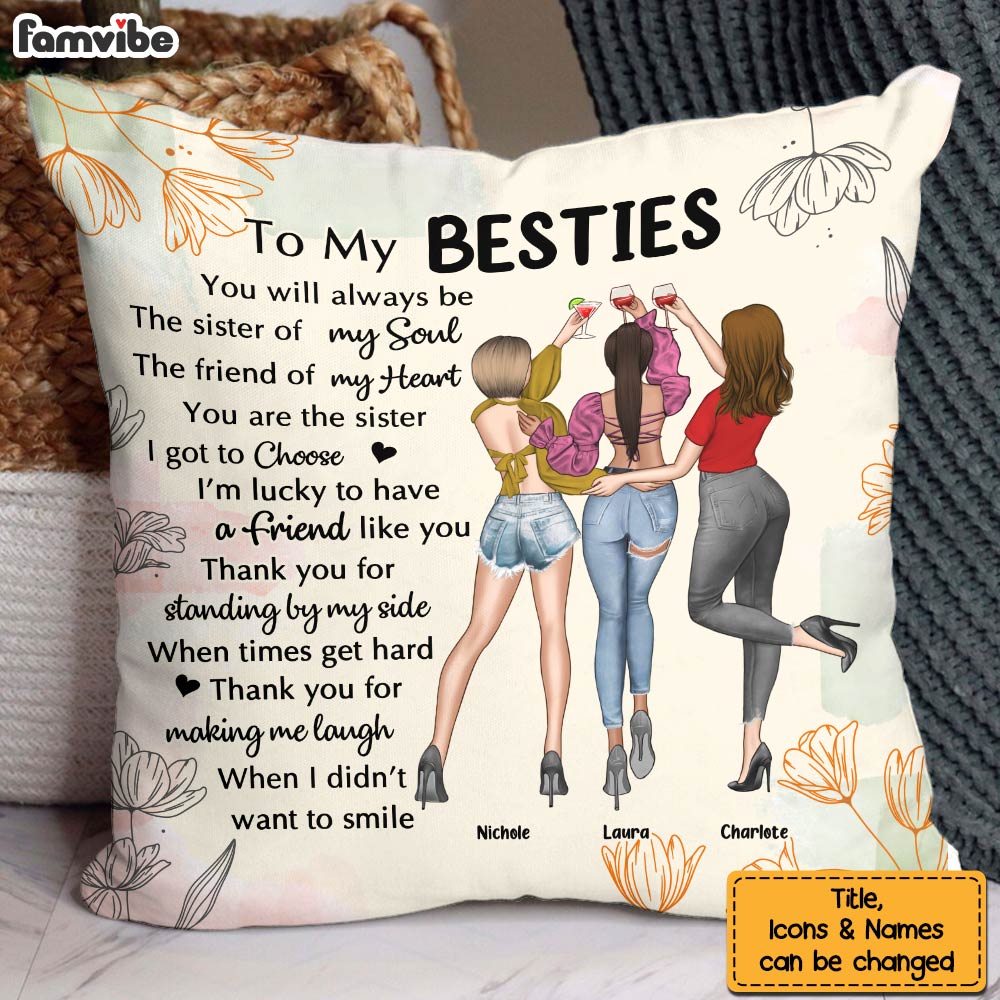 Personalized Gift For Friend The Sister Of The Soul Pillow 32288 Primary Mockup