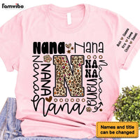 Personalized Gift For Grandma Typography Leopard Sleeve Printed T-shirt 32293 thumb 1