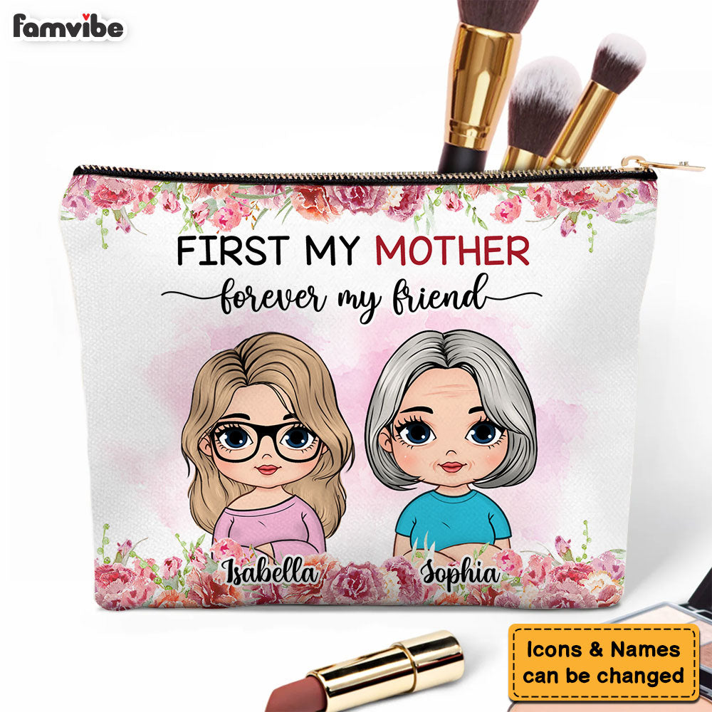 Personalized First My Mother Forever My Friend Cosmetic Bag 32295 Primary Mockup