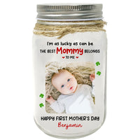 Personalized I'm As Lucky As Can Be Mason Jar Light 32300 thumb 1