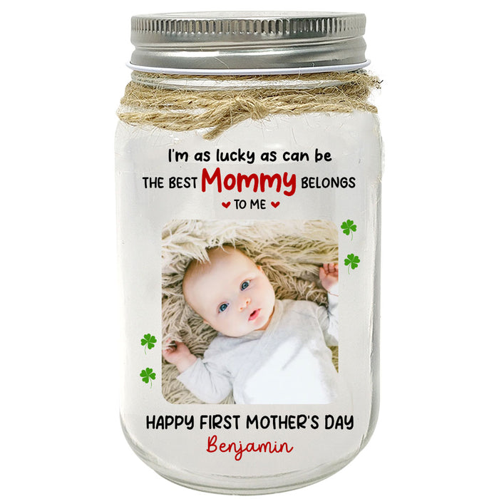 Personalized I'm As Lucky As Can Be Mason Jar Light 32300 1