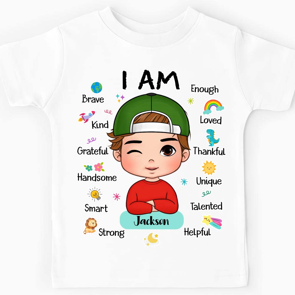 Personalized Gift For Grandson I Am Affirmation Kid T Shirt - Kid Hoodie - Kid Sweatshirt 32302 Mockup 2