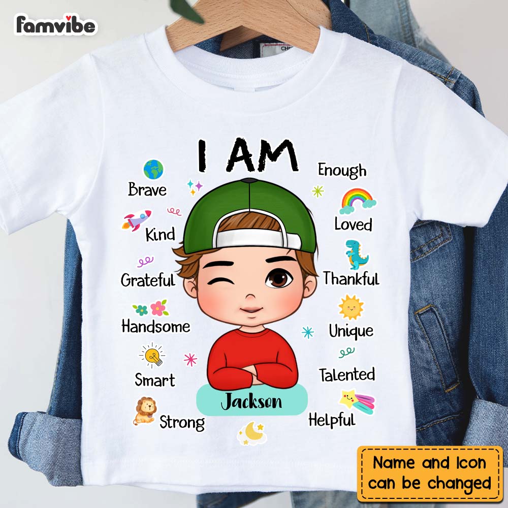 Personalized Gift For Grandson I Am Affirmation Kid T Shirt - Kid Hoodie - Kid Sweatshirt 32302 Mockup 2