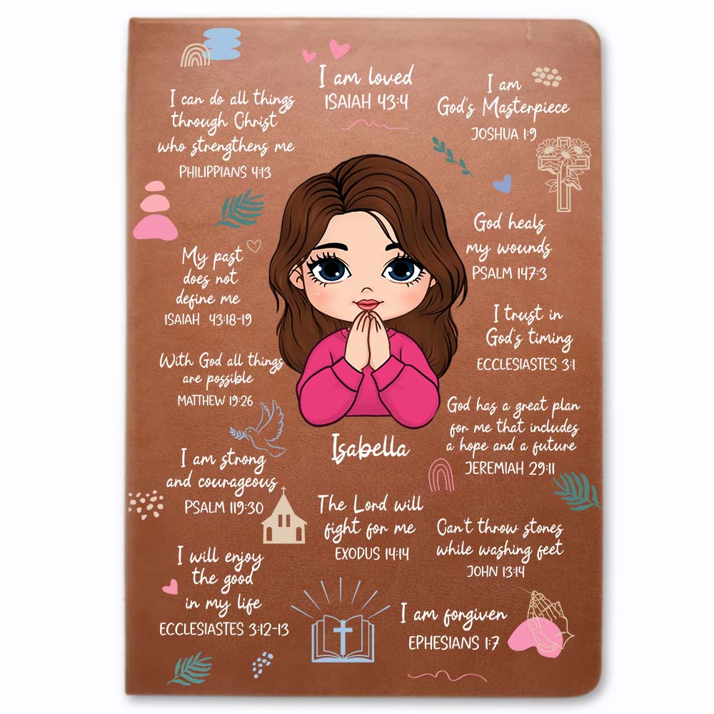 Personalized Gift For Daughter Christian Affirmation Leather Cover Notebook 32306 Primary Mockup