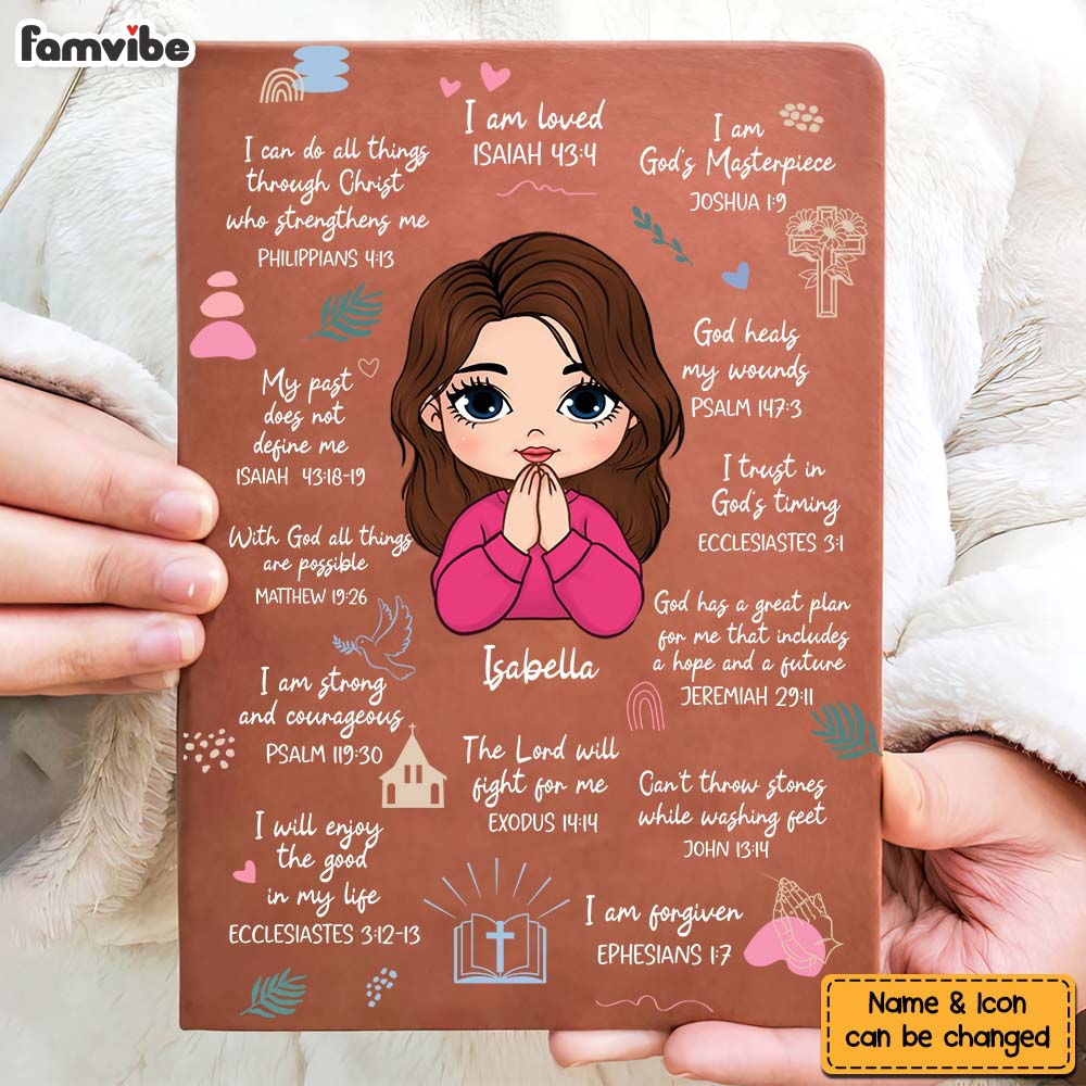 Personalized Gift For Daughter Christian Affirmation Leather Cover Notebook 32306 Primary Mockup