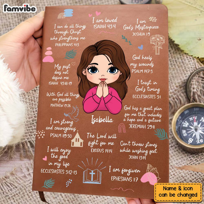 Personalized Gift For Daughter Christian Affirmation Leather Cover Notebook 32306 1