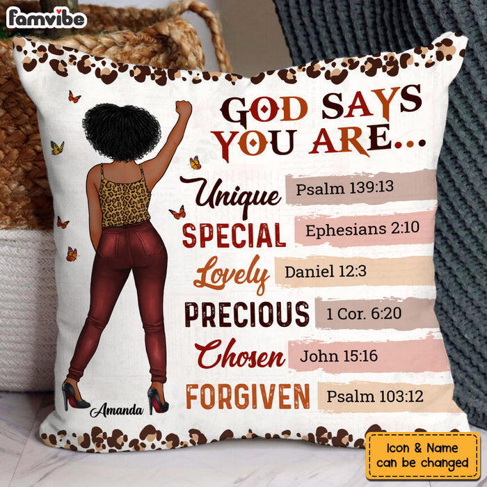 Personalized Gift For Women God Says I Am Pillow 32310 1