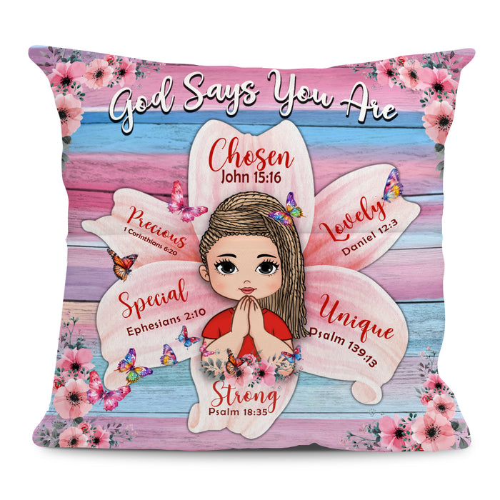 Personalized Gift For Daughter God Says You Are Flower Pillow 32312 1