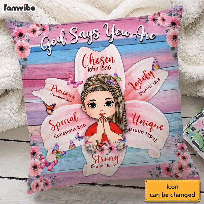 Personalized Gift For Daughter God Says You Are Flower Pillow 32312 1