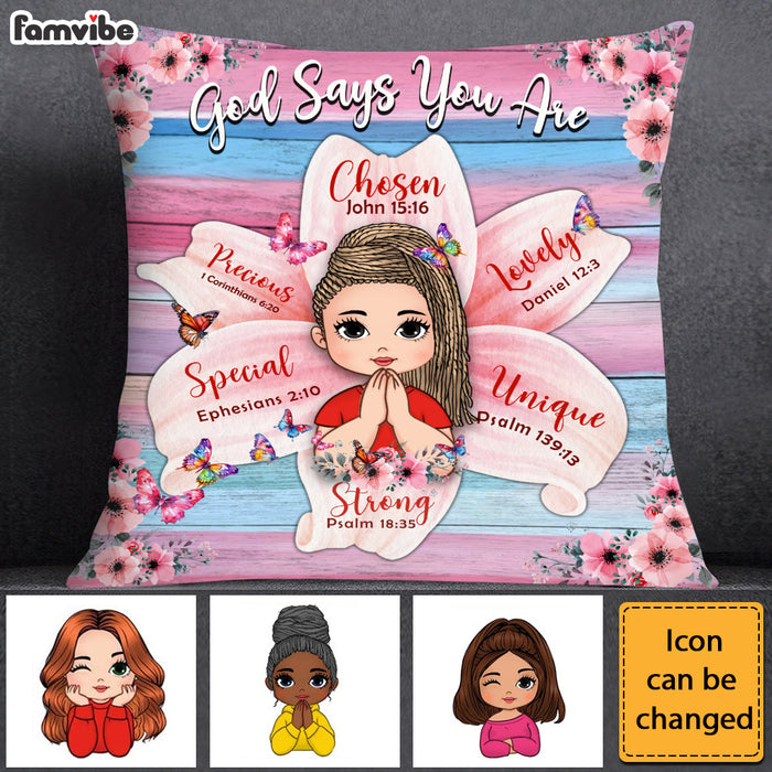 Personalized Gift For Daughter God Says You Are Flower Pillow 32312 1