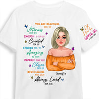 Personalized Gift For Daughter Affirmation You Are Beautiful Sleeve Printed T-shirt 32314 thumb 1