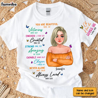Personalized Gift For Daughter Affirmation You Are Beautiful Sleeve Printed T-shirt 32314 thumb 1