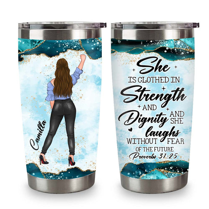 Personalized Gift For Women Agate Glitter Print Steel Tumbler 32316 1