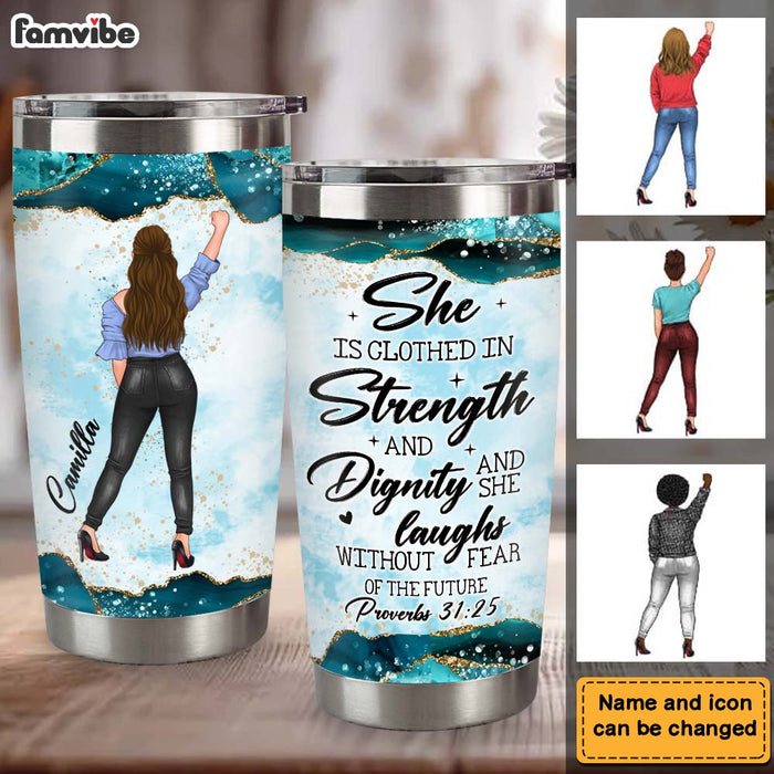 Personalized Gift For Women Agate Glitter Print Steel Tumbler 32316 1