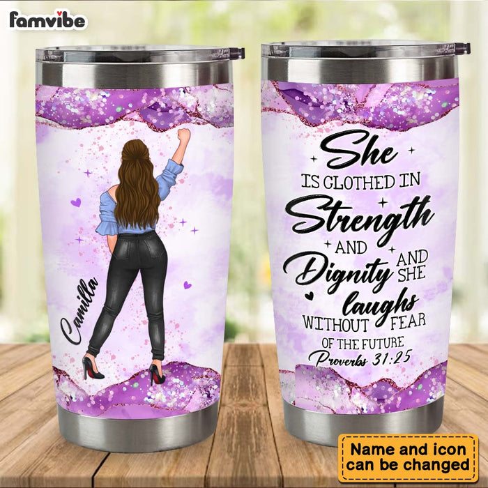 Personalized Gift For Women Agate Glitter Print Steel Tumbler 32316 1
