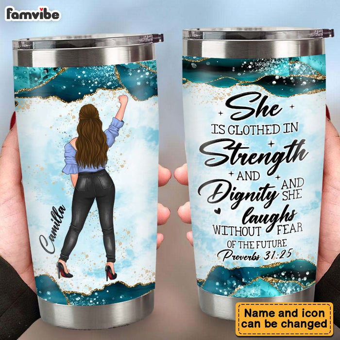 Personalized Gift For Women Agate Glitter Print Steel Tumbler 32316 1