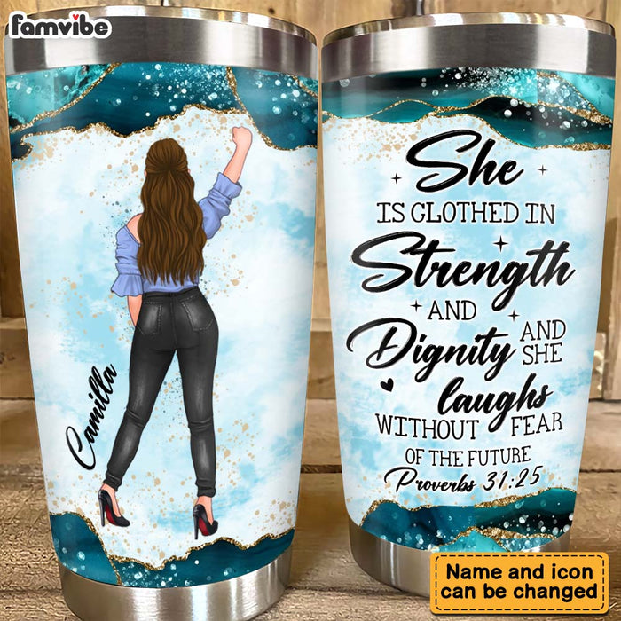Personalized Gift For Women Agate Glitter Print Steel Tumbler 32316 1