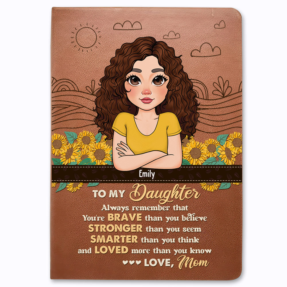 Personalized Gift For Daughter Leather Cover Notebook 32317 Primary Mockup
