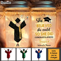 Personalized Graduation Gift Girl She Did It Mason Jar Light 32318 thumb 1