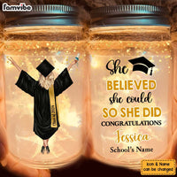 Personalized Graduation Gift Girl She Did It Mason Jar Light 32318 thumb 1
