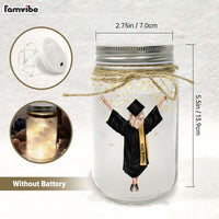 Personalized Graduation Gift Girl She Did It Mason Jar Light 32318 thumb 1