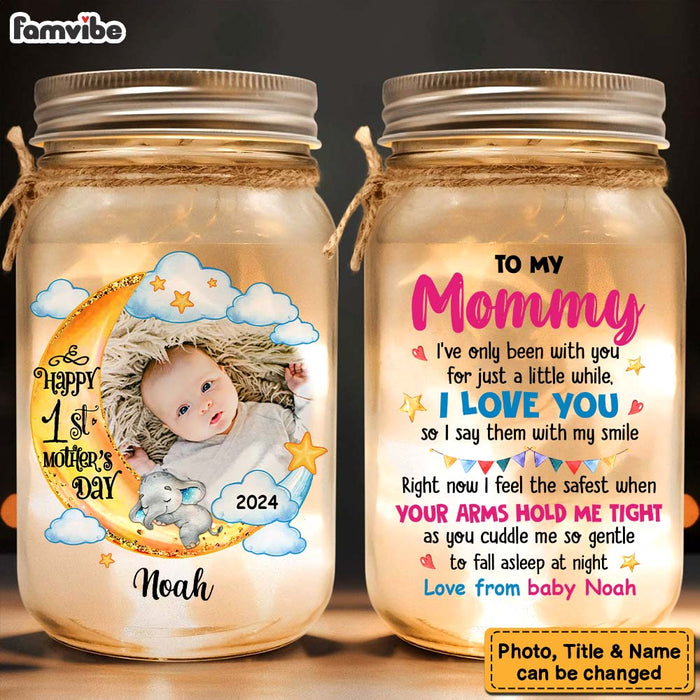 Personalized Gift For Mom First Mother's Day Mason Jar Light 32323 1