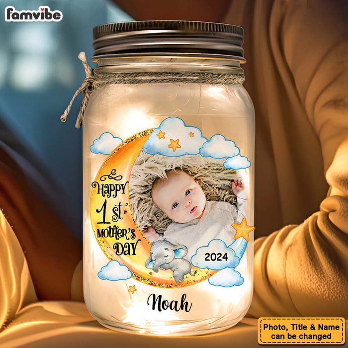 Personalized Gift For Mom First Mother's Day Mason Jar Light 32323 1
