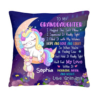 Personalized Gift For Granddaughter Unicorn Hug This Pillow 32328 thumb 1