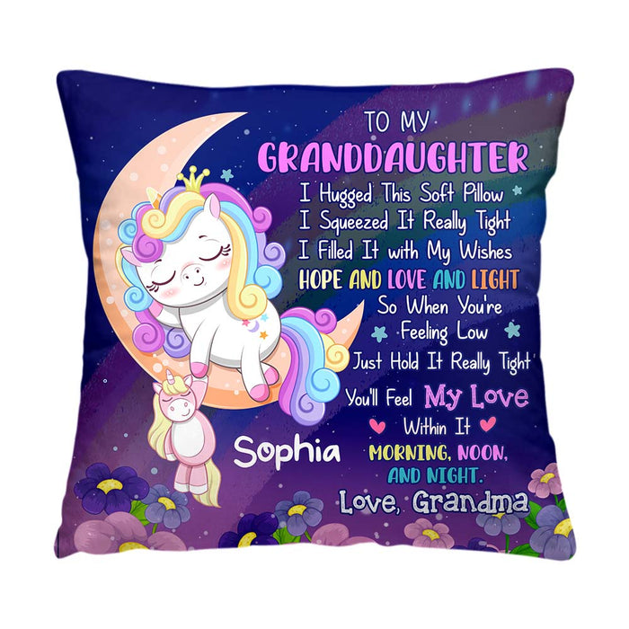 Personalized Gift For Granddaughter Unicorn Hug This Pillow 32328 1