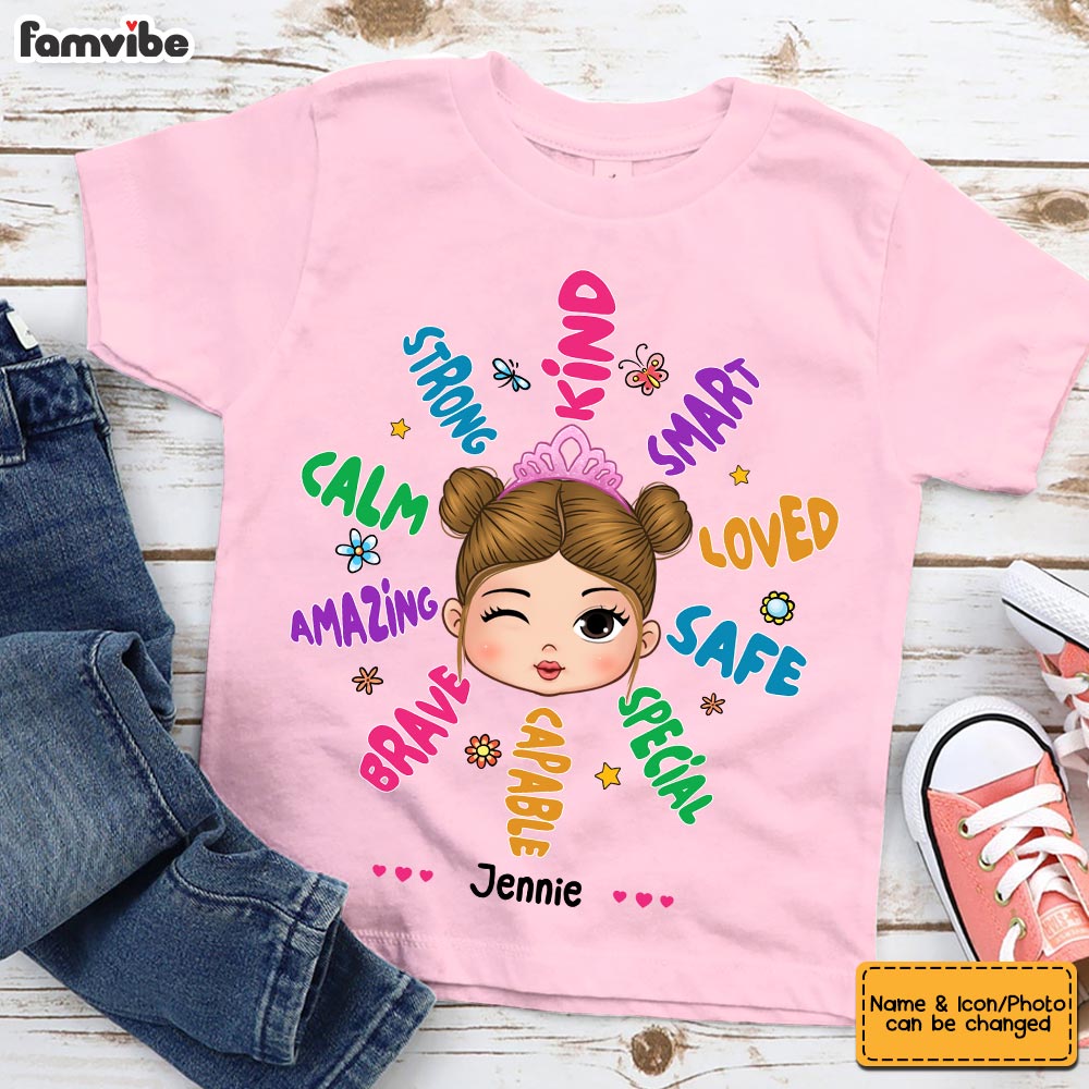 Personalized Gift For Granddaughter Affirmation Flower Kid T Shirt - Kid Hoodie - Kid Sweatshirt 32329 Mockup 2