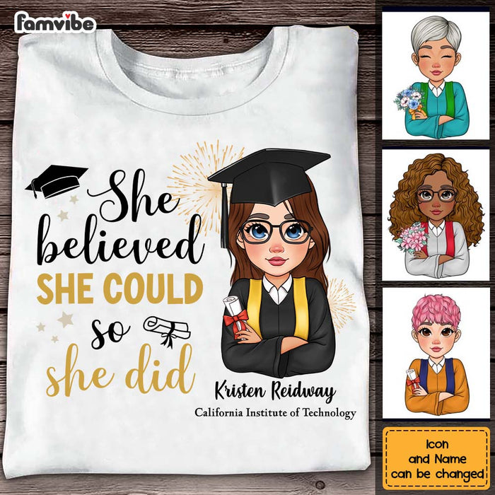 Personalized Graduation She Believed So She Did Shirt - Hoodie - Sweatshirt 32335 1