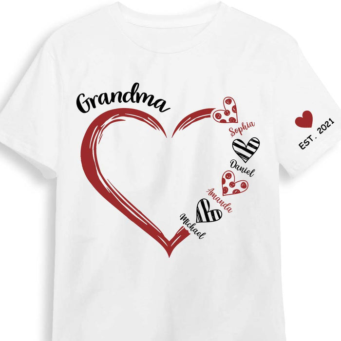 Personalized Gift For Grandma Love Sleeve Printed T-shirt 32347 1