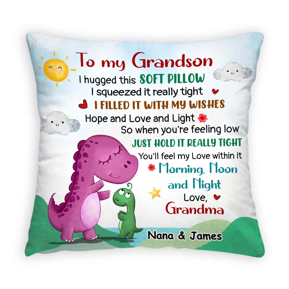 Personalized Gift For Grandson I Hugged This Soft Pillow 32355 Primary Mockup
