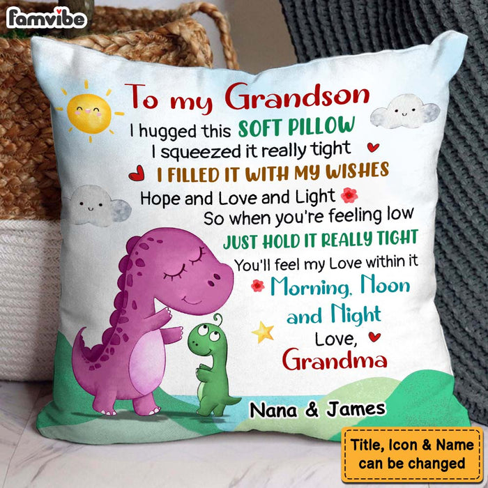 Personalized Gift For Grandson I Hugged This Soft Pillow 32355 1