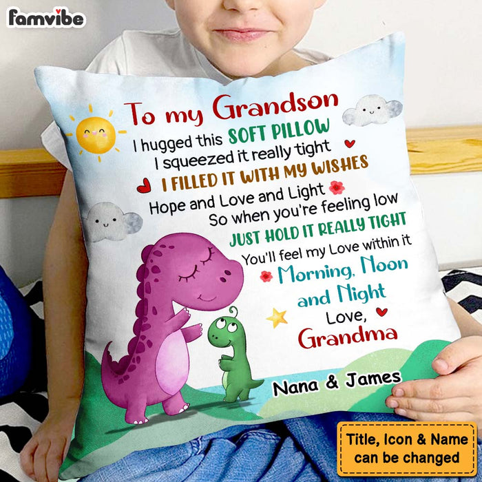 Personalized Gift For Grandson I Hugged This Soft Pillow 32355 1