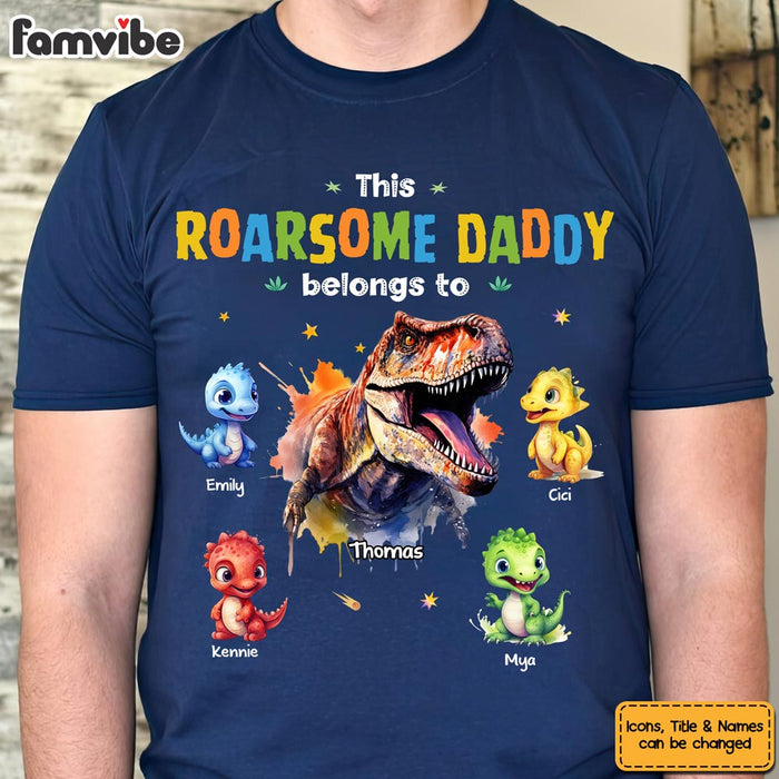 Roarsome Dad Dinosaurs T-Shirt Funny For Dad Men T-Shirt