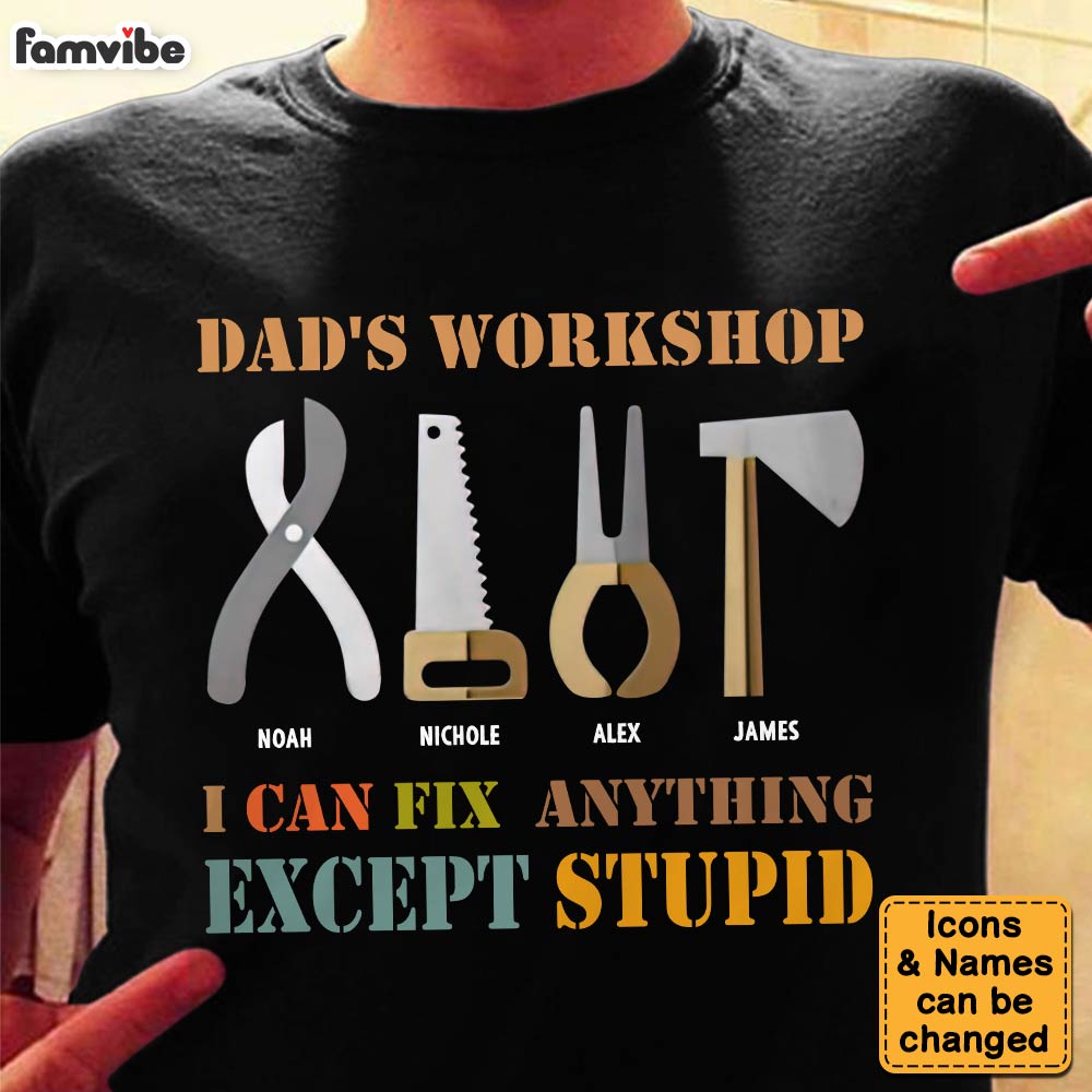 Personalized Gift For Dad's Workshop Shirt Hoodie Sweatshirt 32364 Primary Mockup