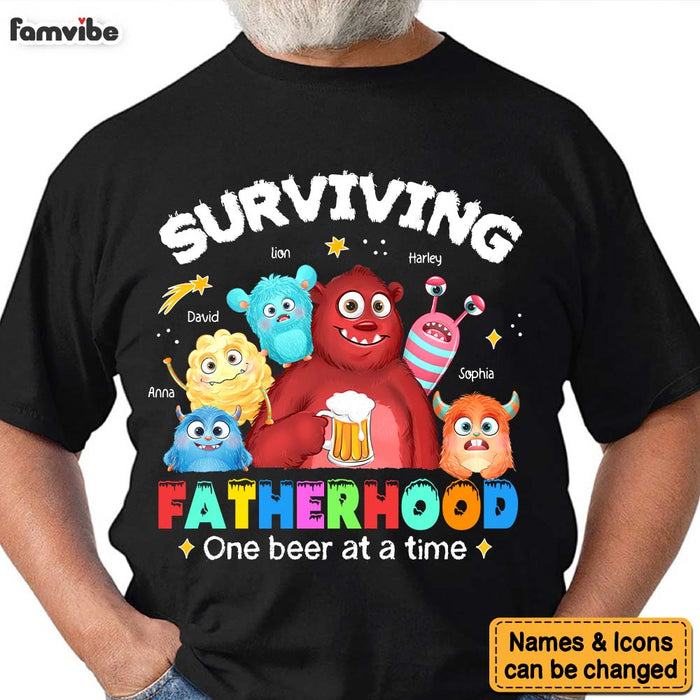Personalized Gift For Dad Monster Surviving Fatherhood Shirt - Hoodie - Sweatshirt 32366 1