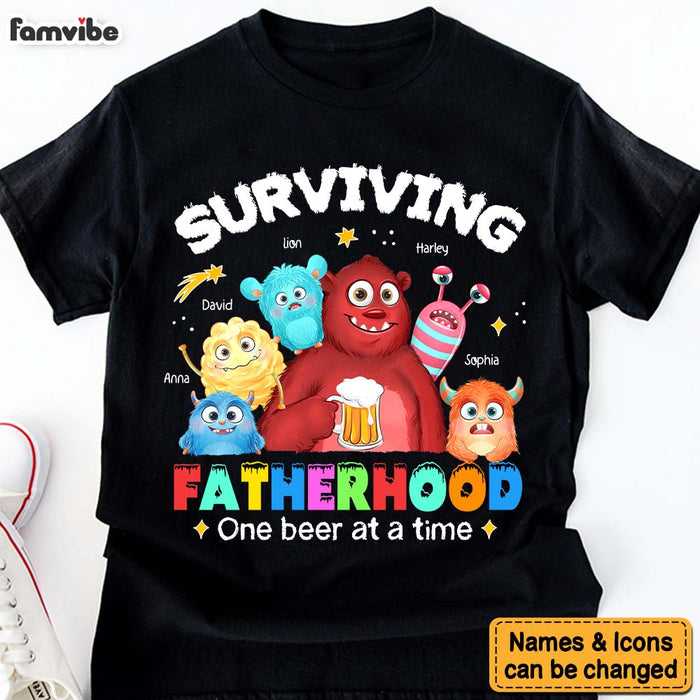 Personalized Gift For Dad Monster Surviving Fatherhood Shirt - Hoodie - Sweatshirt 32366 1