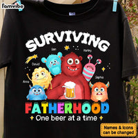 Personalized Gift For Dad Monster Surviving Fatherhood Shirt - Hoodie - Sweatshirt 32366 thumb 1