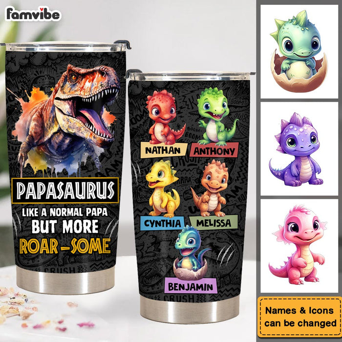 Personalized Gift For Daddysaurus Roar-some Steel Tumbler 32371 1
