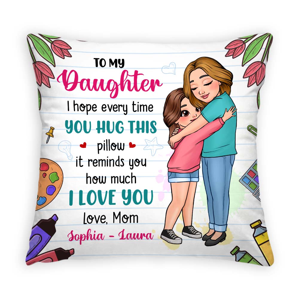 Personalized Gift For Daughter Hug This Pillow 32372 Primary Mockup