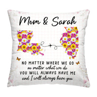 Personalized Gift For Mom Daughter Long Distance Floral Pillow 32378 thumb 1