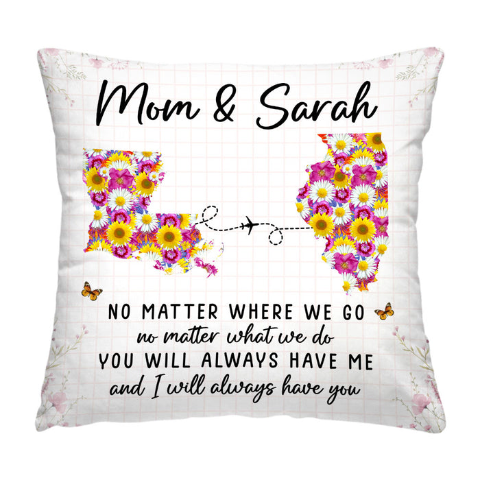 Personalized Gift For Mom Daughter Long Distance Floral Pillow 32378 1