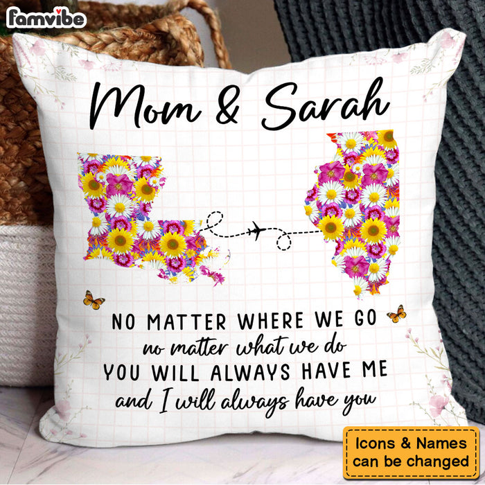 Personalized Gift For Mom Daughter Long Distance Floral Pillow 32378 1