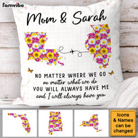 Personalized Gift For Mom Daughter Long Distance Floral Pillow 32378 thumb 1